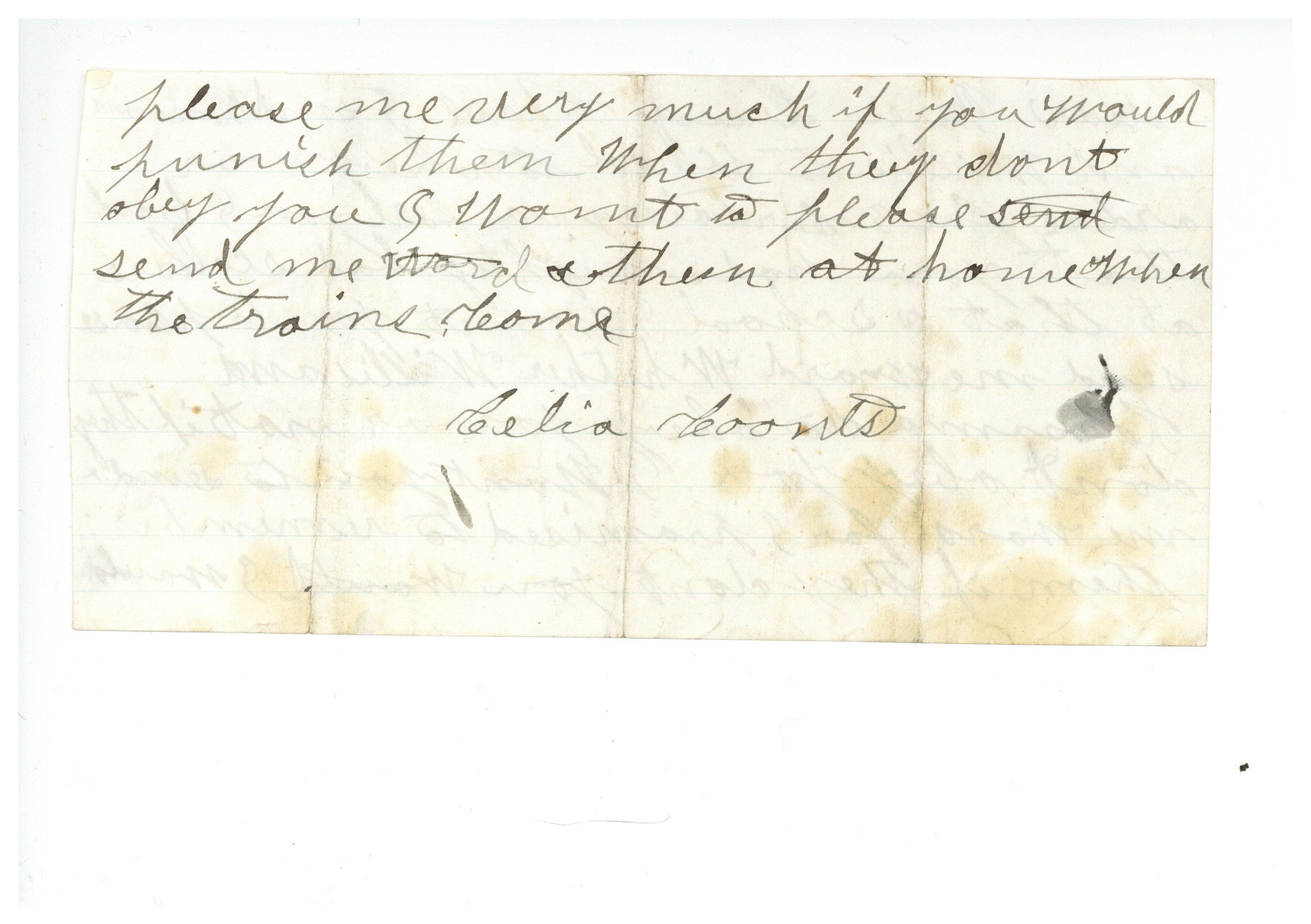 Second page of Celia Coonts letter