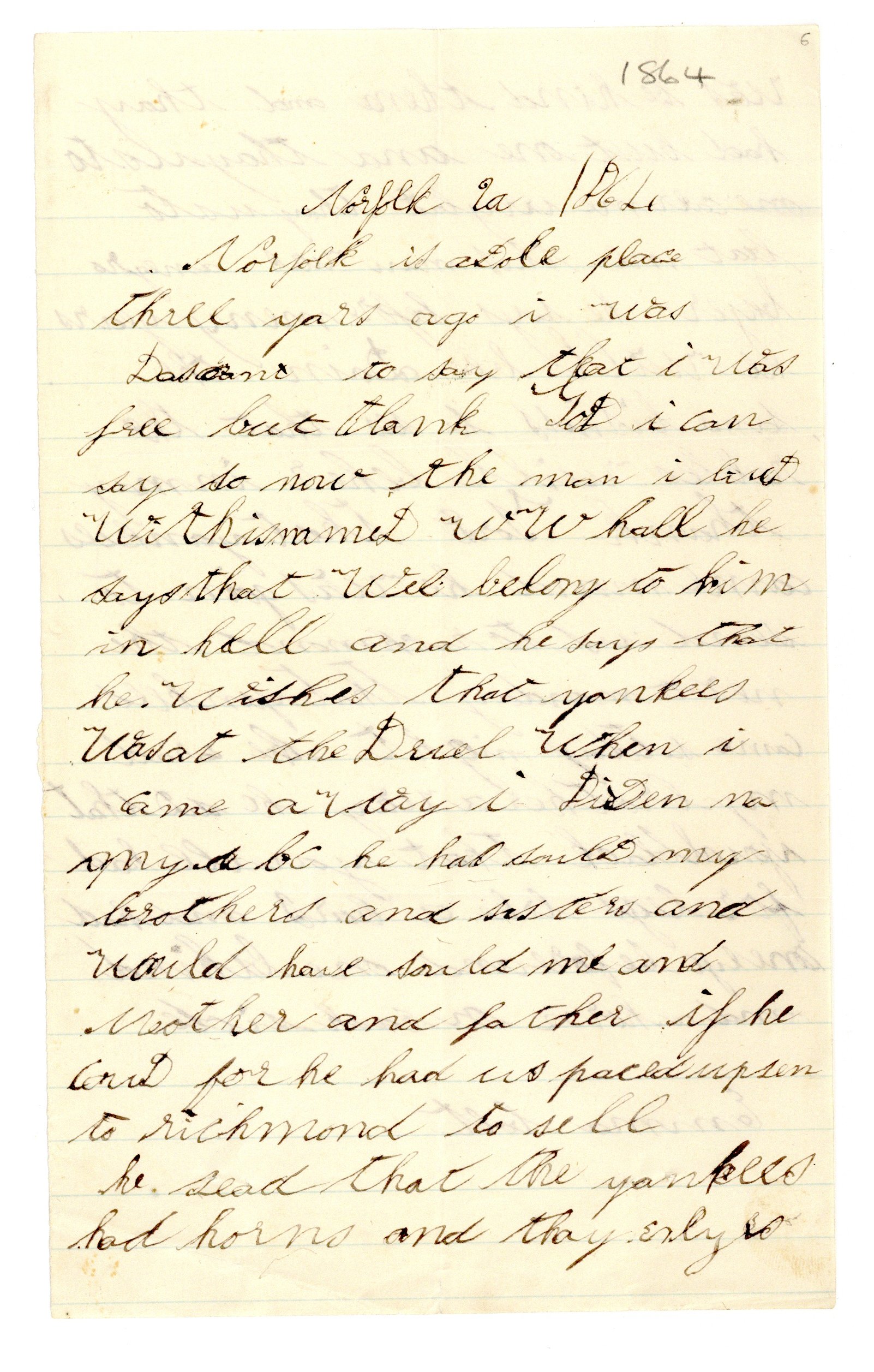 First page of Emma Colt's letter